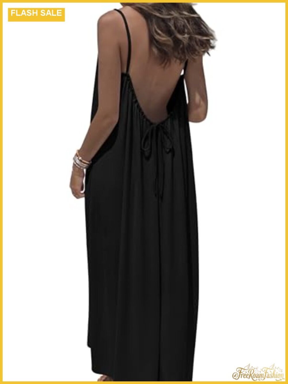 Backless Cami Maxi Sundress Spaghetti Strap Beach Vacation Boho Swimsuit Coverup